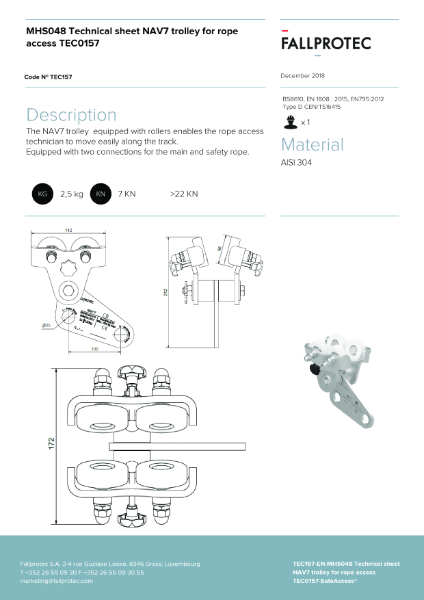 SafeAccess NAV7 Trolley for Rope Access