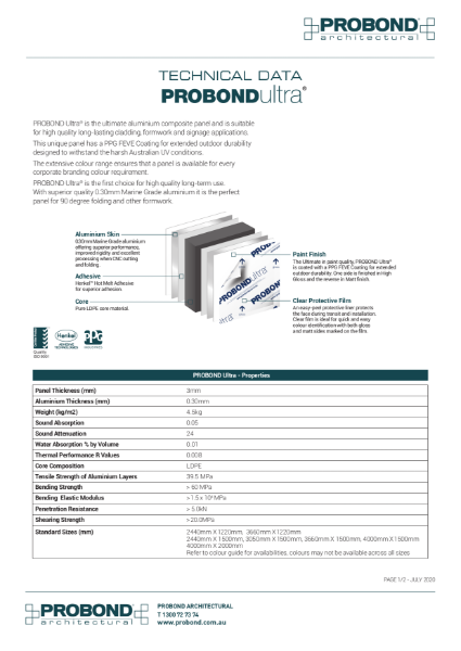 PROBOND Ultra Technical Data