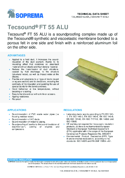 Tecsound® FT55 ALU Performance Data