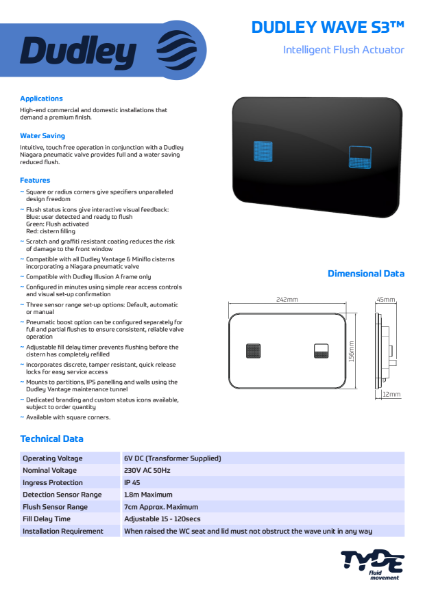 Wave S3 Dualflush Infra-Red Plate_Radius Corners