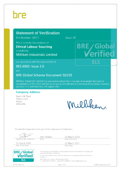 BRE Ethical Labour Sourcing Verification