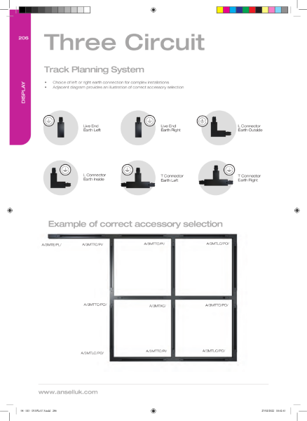 Three Circuit Track Plan Data Sheet