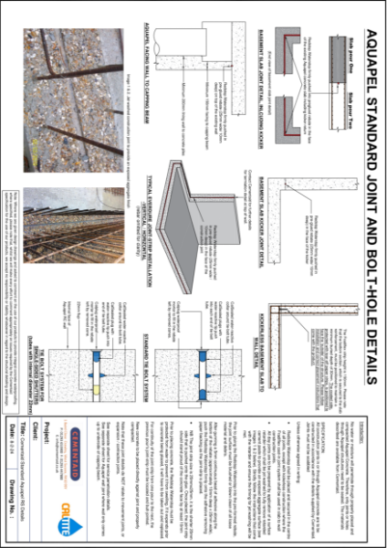 Aquapel Standard Joint and Bolt-Hole Details