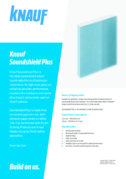 Knauf Soundshield Plus Data Sheet