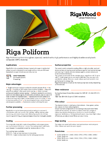 Riga Poliform - Datasheet - Riga Wood