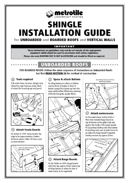 Metrotile Shingle Installation Guide