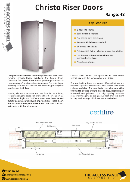 Christo Riser Doors Data Sheet