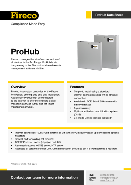 ProHub Technical Data Sheet