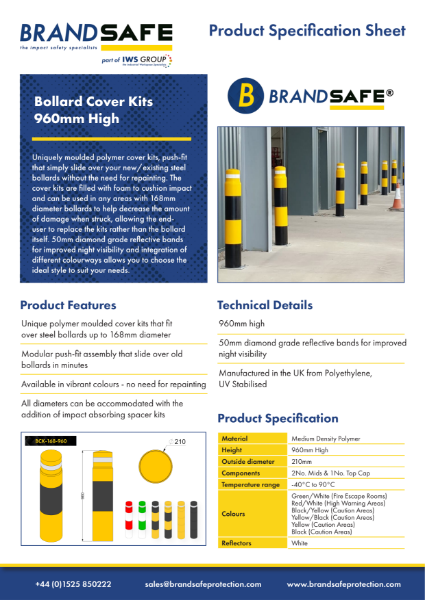 Bollard Cover Kits (960mm High) - Brandsafe Spec Sheet