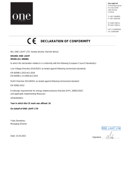 Certificate of Approval cdfa