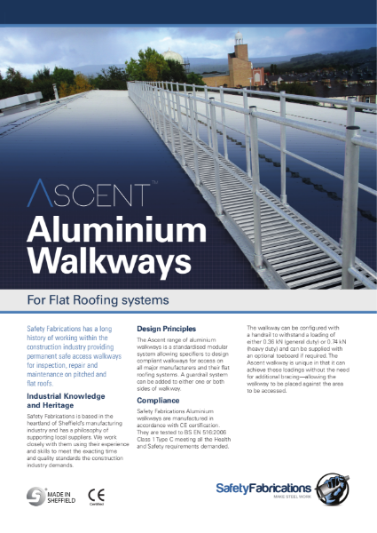 Ascent Aluminium Anti-slip walkway for Flat Membrane Roofs