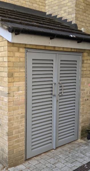 ENTRANCE DOORS, GATES, BIN STORES, LOUVRED DOORS AND DRY-RISERS