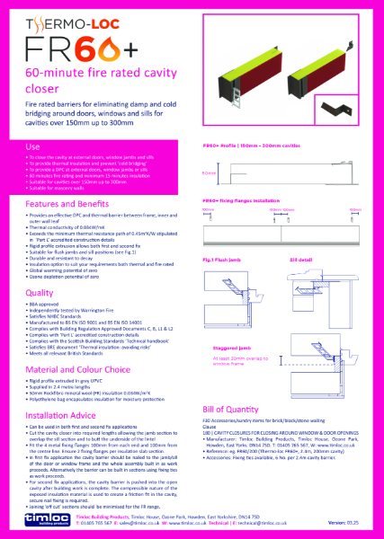 Thermo-loc FR60+ Cavity Closer