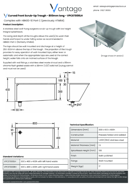 Data Sheet - VPCST800LH