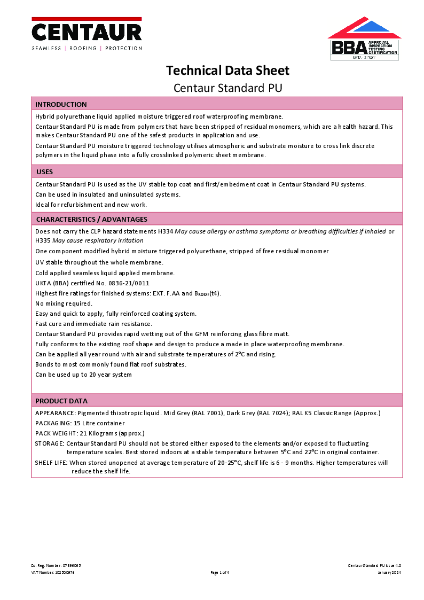 Centaur Standard TDS