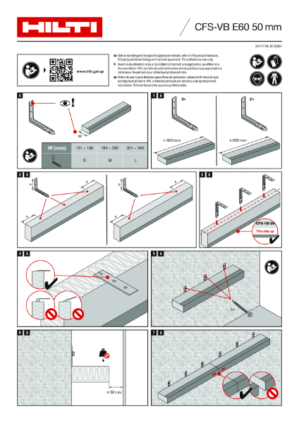 CFS-VB-E60-50mm Operating Instructions