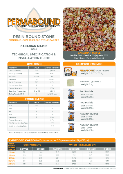 Canadian Maple_14805_Resin_Bound_Stone_TDS_PERMABOUND