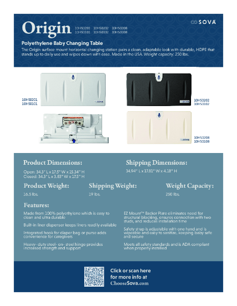 Origin Changing Station Sell Sheet