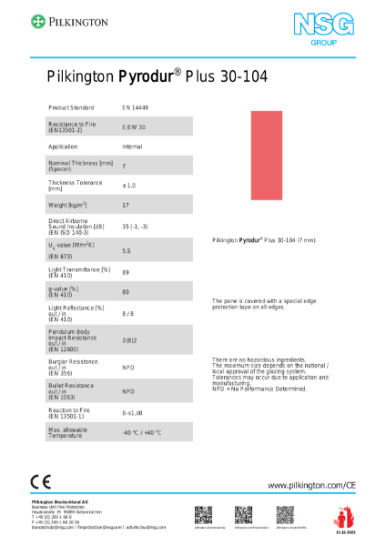 Pilkington Pyrodur® Plus 30-104