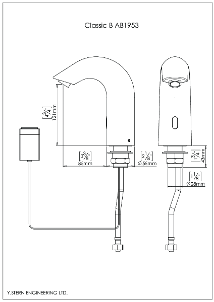 Classic B AB1953 - Product Drawing