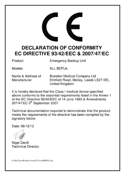 iBEPU CE DECLARATION OF CONFORMITY