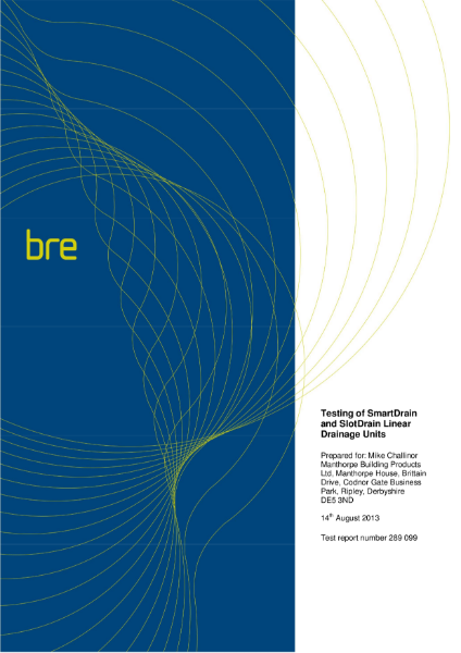 Manthorpe Drainage Channels Load Testing - BRE Test Report 289 099