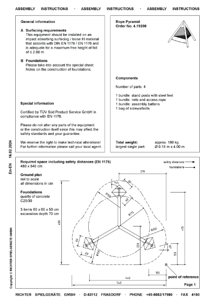4.19200 - Rope Pyramid - Assembly Instructions