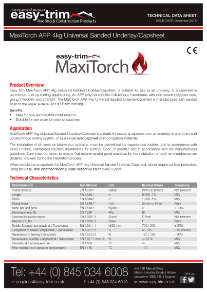 All Maxi-Torch Datasheets