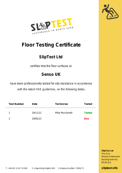 Slip resistance report 