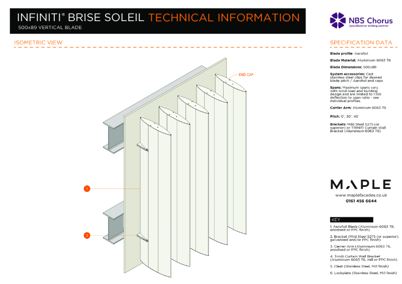 Maple Facades_Infiniti®_Brise Soleil_500x89_Aero_V_Datasheet_2024