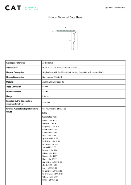 AN59/55RSL All Finishes Technical Datasheet