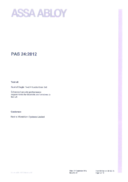 PAS24:2012 - TB Commercial Pivot Single Door – Access control Vlocks