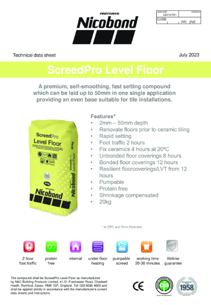 Nicobond ScreedPro Level Floor