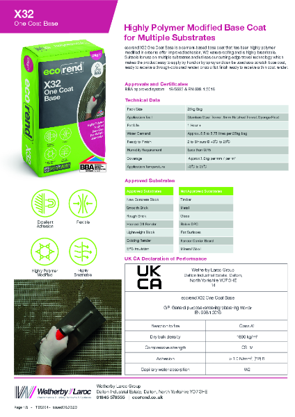 ecorend X32 One Coat Base - TDS