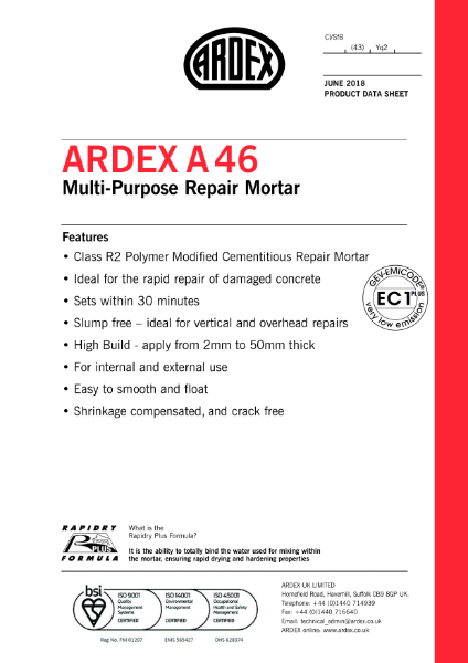 ARDEX A 46 Datasheet