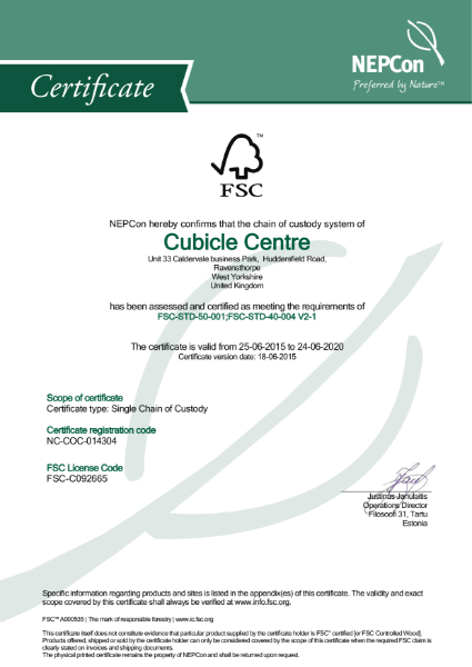 FSC Chain of Custody Certificate