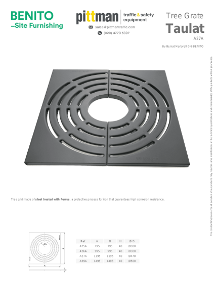 Benito Taulat Tree Grille Data Sheet