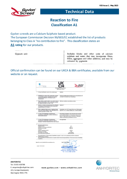 REACTION TO FIRE - CLASSIFICATION REPORT EUI-22-000041