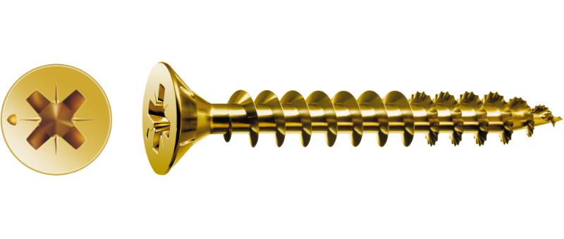 SPAX YELLOX Coated Flat Countersunk Head Universal Use Screws