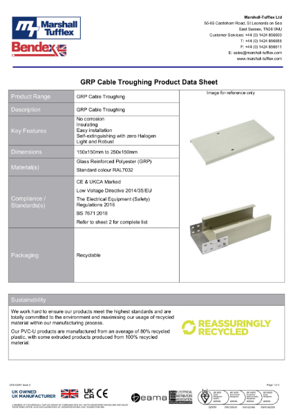 GRP Trough Product Data Sheet
