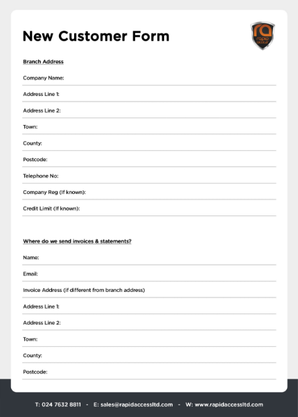 Customer Account Form