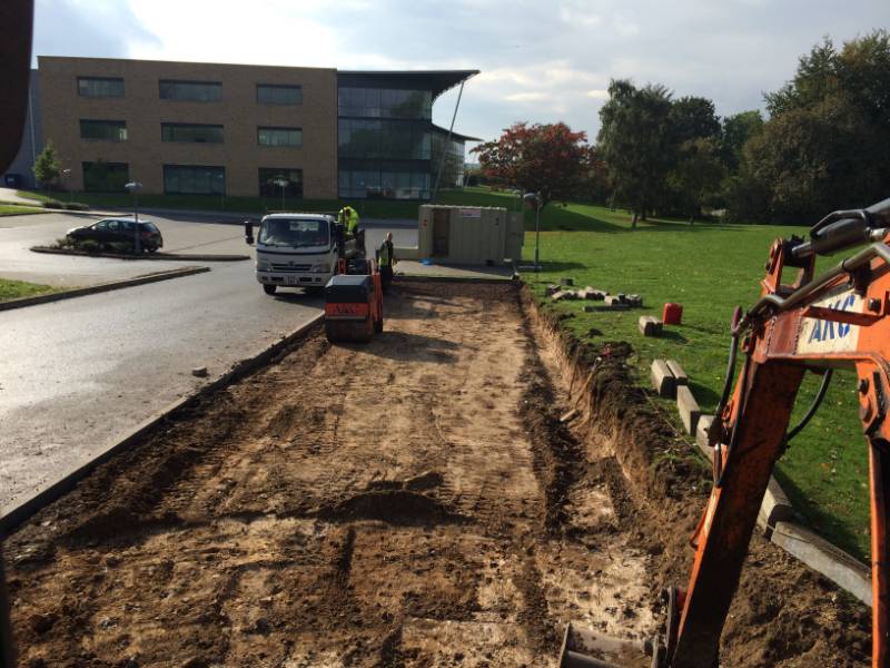Additional Parking At Office Facility Using CORE Pro Grass Reinforcement Grid