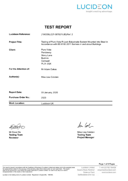 R-LOCKedge74 Test Report Steel