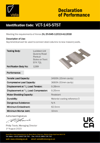 VCT-145-STST Declaration of Performance