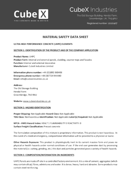 Material Safety Data Sheet