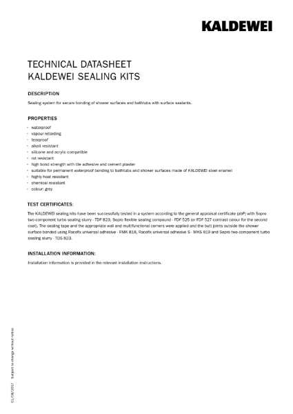 Sealing Kits_Technical Data Sheet