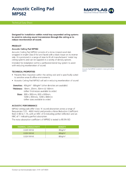 MP562 - ACOUSTIC CEILING PAD