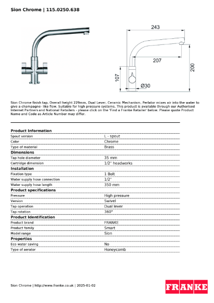 Product Sheet 115.0250.638