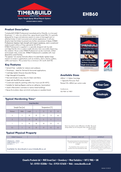 Timbabuild® EHB60 Filler Product Data Sheet