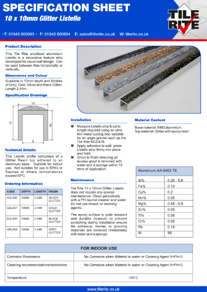 Glitter Listello Edge Trims